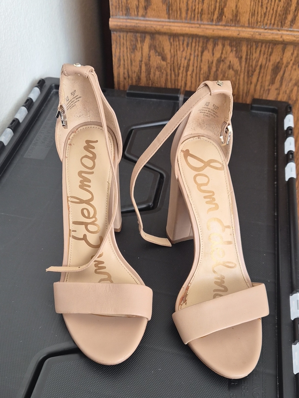 Sam Edelman Blush Ankle-Strap Block Heel Sandals